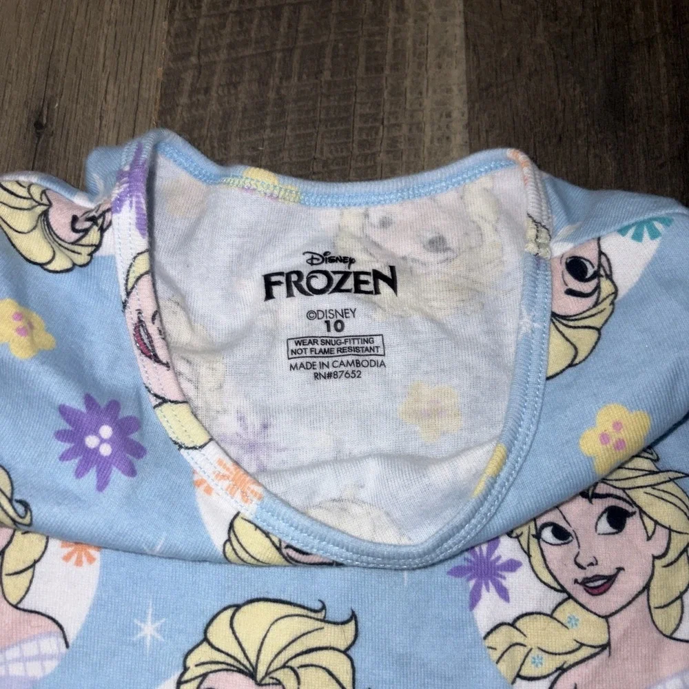 Disney Frozen Elsa 2-Piece Teal Pajama Set Girls' Size 10